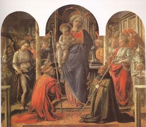 Fra Filippo Lippi Virgin and Child Surrounded by Angels with (mk05)